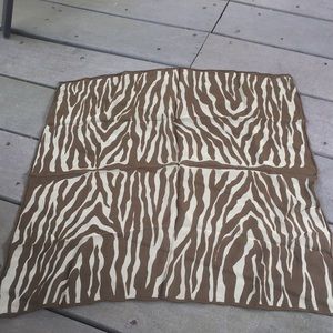 Echo 100% Silk Scarf Tiger Print Brown and White